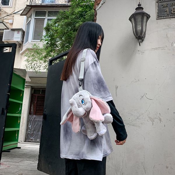 

plush bag backpack 2021 new girl messenger korean cartoon female japanese and shoulder elephant cute baby toy small fjjtb