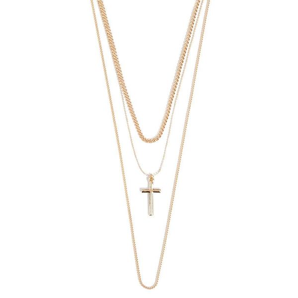 

chains zhjiashun luxury gold color necklaces for women cross chain jewelry, Silver