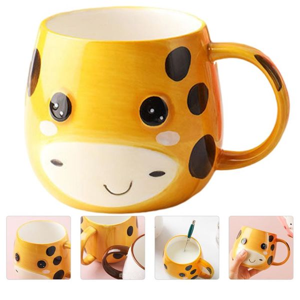 

mugs 1pc lovely ceramic water cup container for home (orange)
