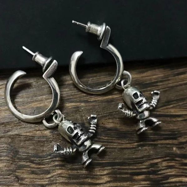 

studs earrings s925 skull personalized silver, Golden;silver