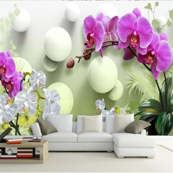

wallpapers milofi custom personality wallpaper mural european hd phalaenopsis 3d stereo tv background wall