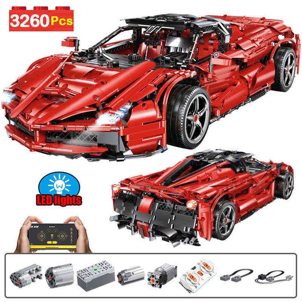 3260 PZ Città MOC RC/non-RC Auto Sportiva Motor Power Bricks Tecnico di Telecomando Da Corsa Building Blocks Giocattoli per bambini H1103