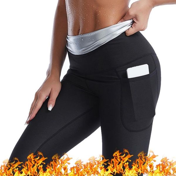 

women's shapers jodimitty women sauna pant thermo sweat leggings slimming body shaper tummy control panties with pockets waist trainer, Black;white
