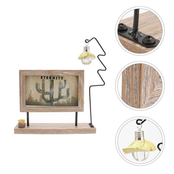 

frames 6 inch double-sided po frame deskholder with light