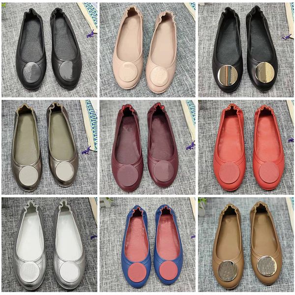 

designer dress ballet shoes spring autumn 100% sheepskin metal buckle fashion women flat egg roll boat shoe lady leather lazy dance loafers, Black