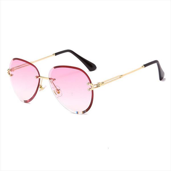 

fashion rimless sunglasses brand design women metal sun glasses lady uv400 shades eyewear oculos de sol, White;black