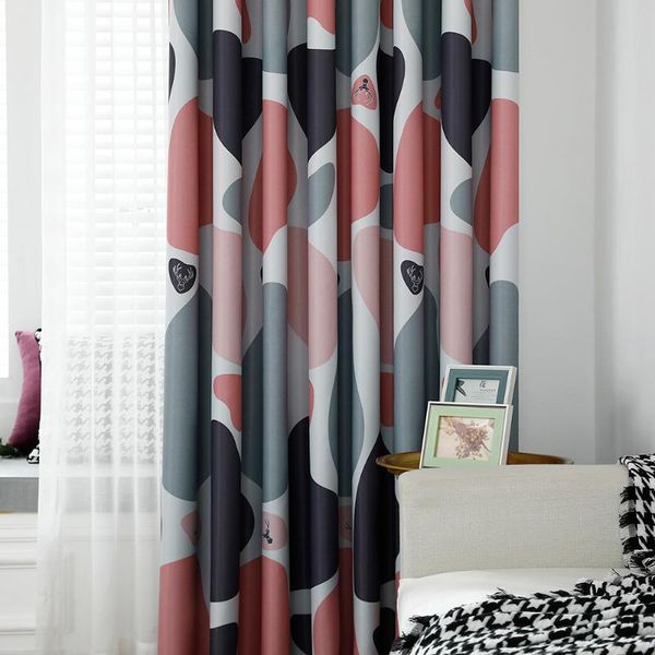 

curtain & drapes 2021 living bedroom shade window home decor cobblestone geometric circle simple modern blackout room curtains
