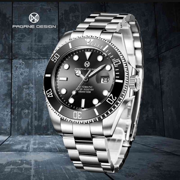 

luxury brand business style black rvs clock nh35 movement automatic chain mechanical watches, Slivery;brown