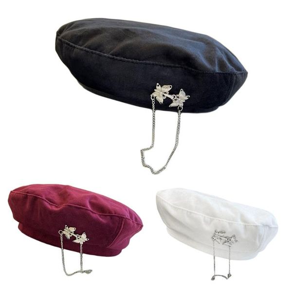 

beanies vintage octagonal hat tassel chain artist warm beret sboy 101a