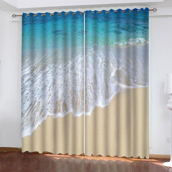 

curtain & drapes 3d custom size waves on the beach po living room bedroom full shading heat insulation window