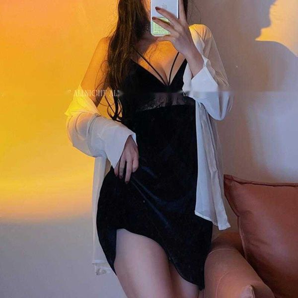 

womengaga v neck mesh alce patchwork hollow thin red korean women party tank mini summer bodycon dress dresses for z8gn 210603, Black;gray