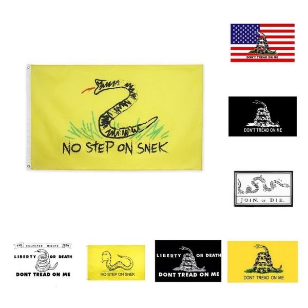 Bandeira Bandeiras 8 Projetos 3x5 Ft 90 * 150 cm americano festa de chá americano não pisar em mim bandeiras de cobra Junte-se ou morrer bandeira por mar t2i52246