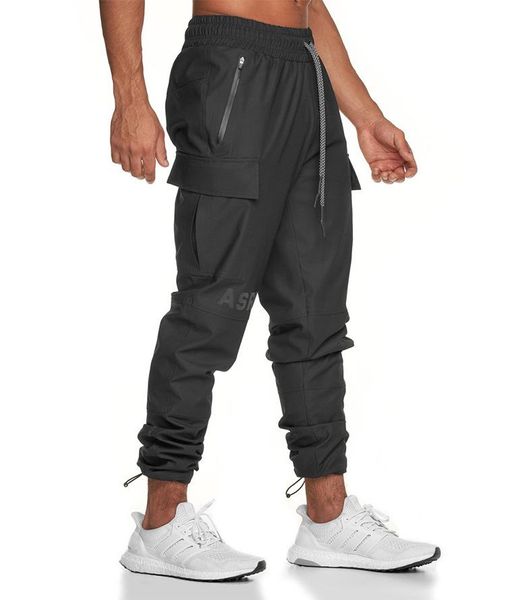 

men running pants gyms athletic mens jogging training sport waterproof male fitness workout sweatpants trousers men's, Black