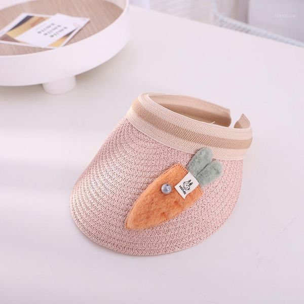 

caps & hats summer visors sun hat kawaii straw children kids protection adjustable baby boys girls cartoon carrot1, Yellow