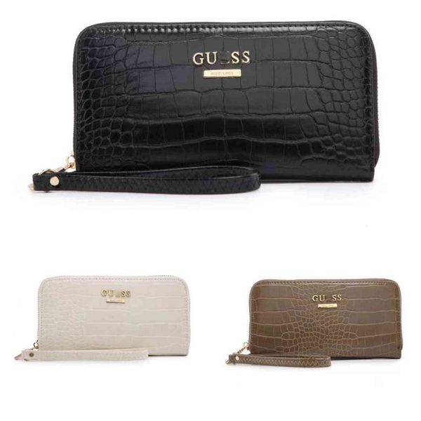 

crocodile pattern long wallet zero large capacity women's bag, Red;black