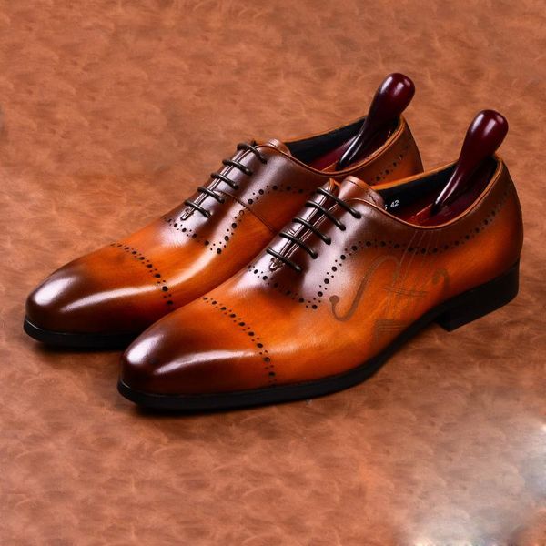 

dress shoes men leather business suit brand bullock genuine black laces wedding mens