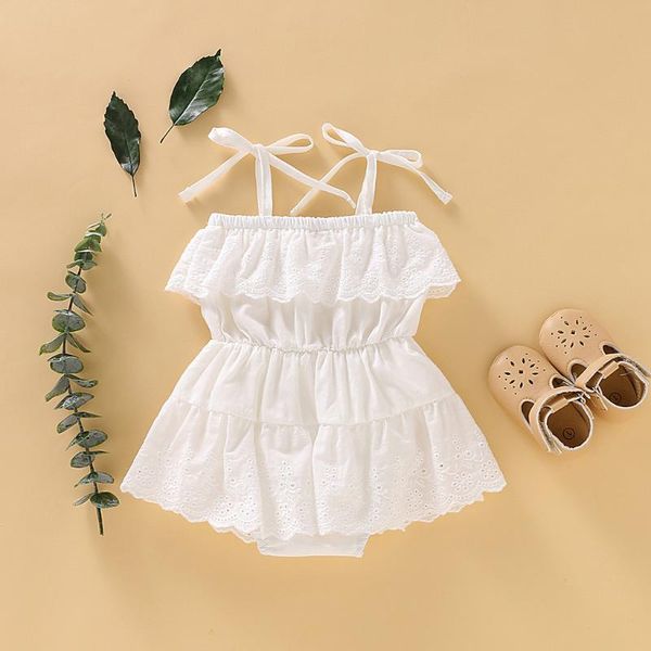 

girl's dresses 2021 summer baby jumpsuit for born infant girl sleeveless solid lace dress romper clothes outfits playsuit, Red;yellow