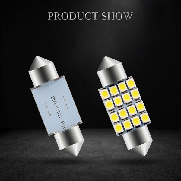 

36mm 1210 led festoon dome c5w car interior reading light bulbs 12v white