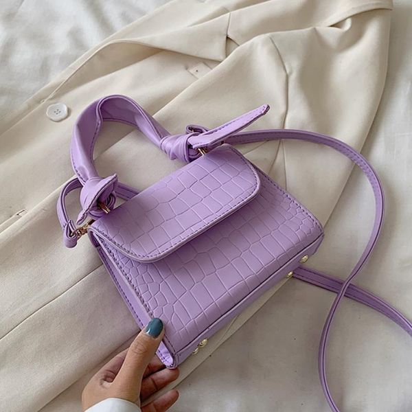 

evening bags pattern leather crossbody for women 2021 fashion small purple shoulder bag female handbags and purses with handle