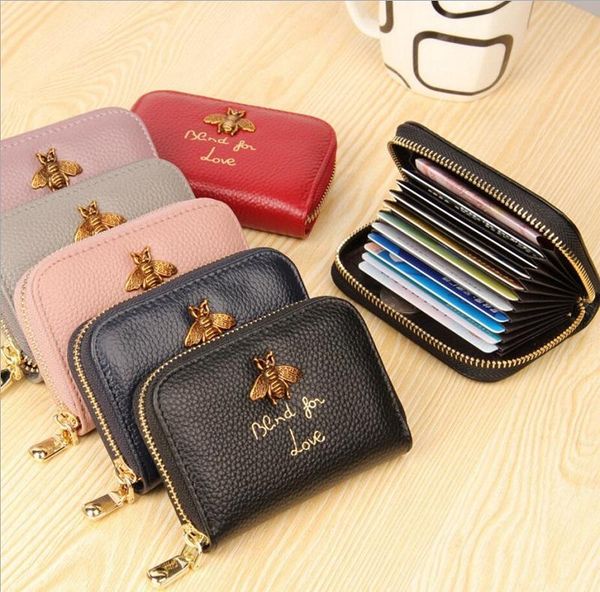 

card holders organ bag female real leather clip passport cover holder multi zipper wallet, Brown;gray