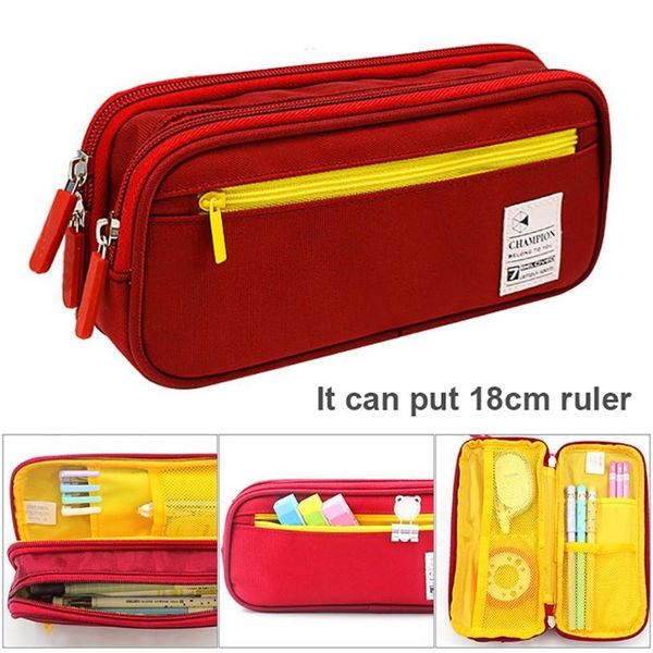 

pencil bags multifunction double layer zipper case pen bag stationery storage pouch