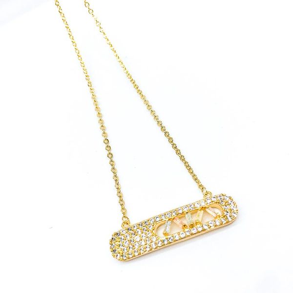 

pendant necklaces micro-inlaid fashion zircon arabic style oval necklace ladies exquisite wedding daily all-match jewelry gift, Silver