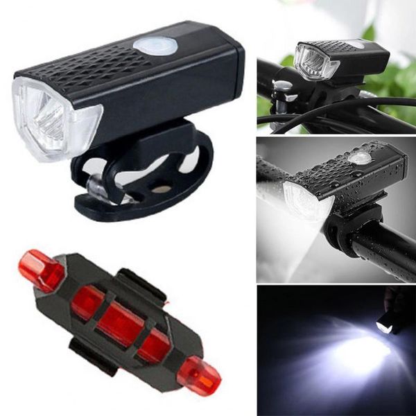 

bike lights bicycle led 3 modes headlamp rechargeable high-brightness plastic waterproof taillight for cycling tail lamp