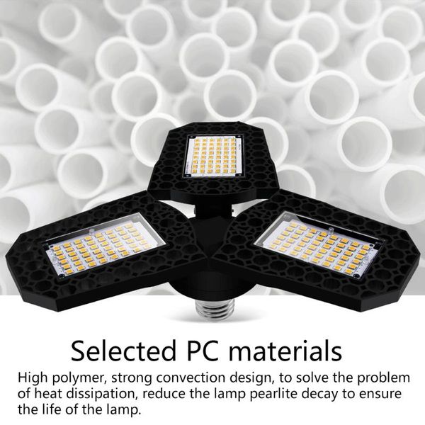 

car headlights led lamp e27 bulb 40/60/80w garage light 110v 220v deform for workshop warehouse factory gym