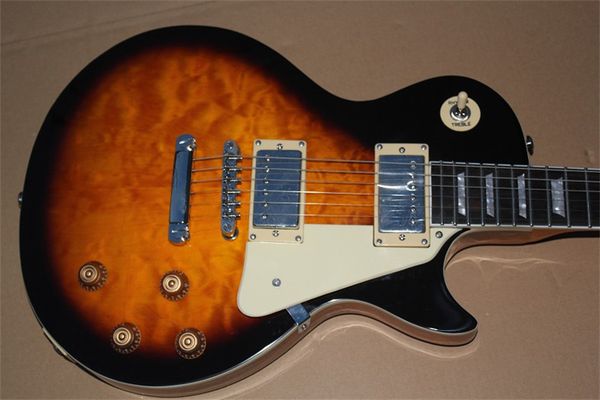 

lp electric guitar vintage sunburst color chrome hardware rosewood fingerboard mahogany body guitarra