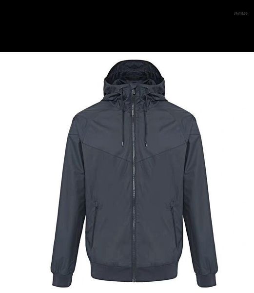 

men's jackets 2021 sports jacket spring and autumn thin youth loose hooded casual outdoor windbreaker, Black;brown