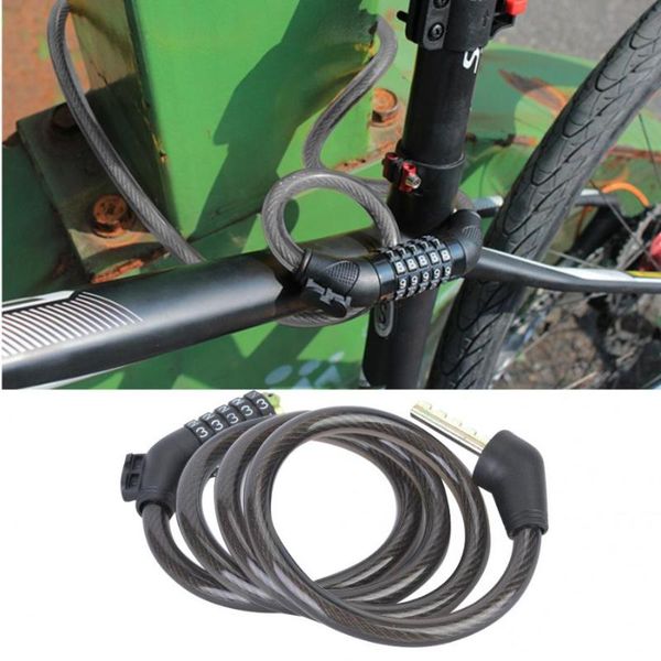 

bike locks 5 digits anti-theft security code bicycle cable anti theft chain lock safety protection for accessories