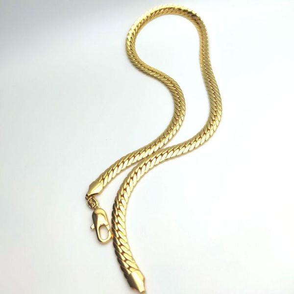 

pendant necklaces snake scales snakeskin chain solid cuban link necklace stunning 24k fine 18ct thai baht g/f gold authentic 10mm mens 24&qu, Silver