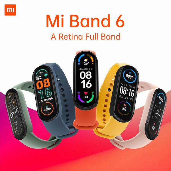

xiaomi mi band 6 smart bracelet 4 color touch screen miband 7 wristband fitness blood oxygen track heart rate monitorsmartband from youpin