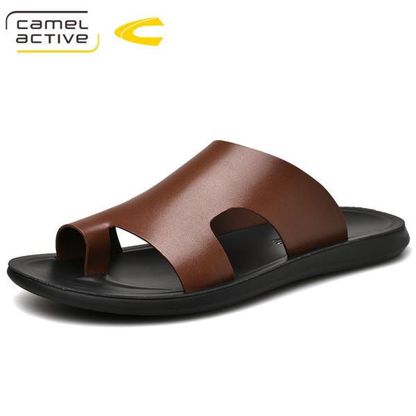 

slippers camel active 2021 men shoes solid flat bath summer sandals outdoor casual non-slip flip flops beach, Black
