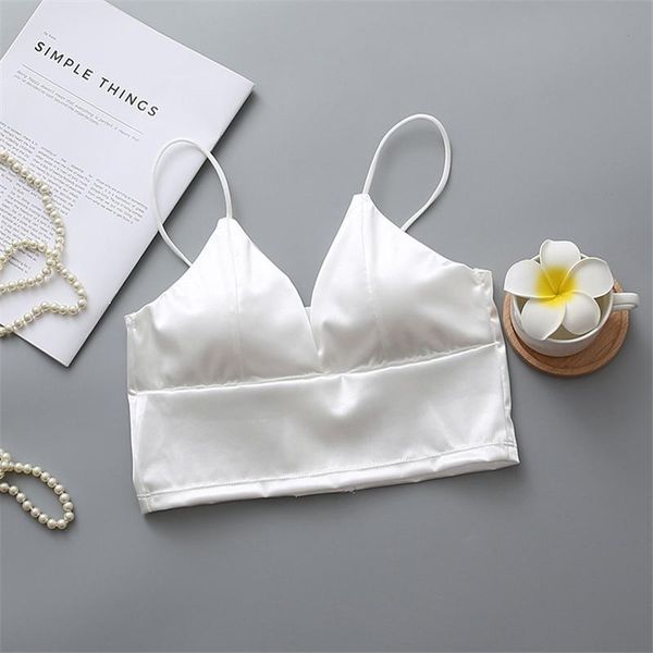 

camisoles & tanks high-end european and american style satin camisole fashion smooth solid color vest underwear all-match ladies, Black;white