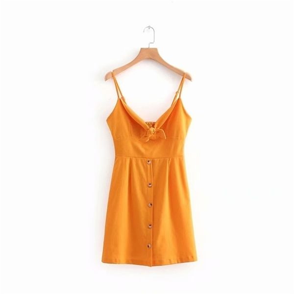 

women vintage solid color knotted linen sling mini dress elegant vestidos casual slim spaghetti strap buttons dresses ds864 210420, Black;gray