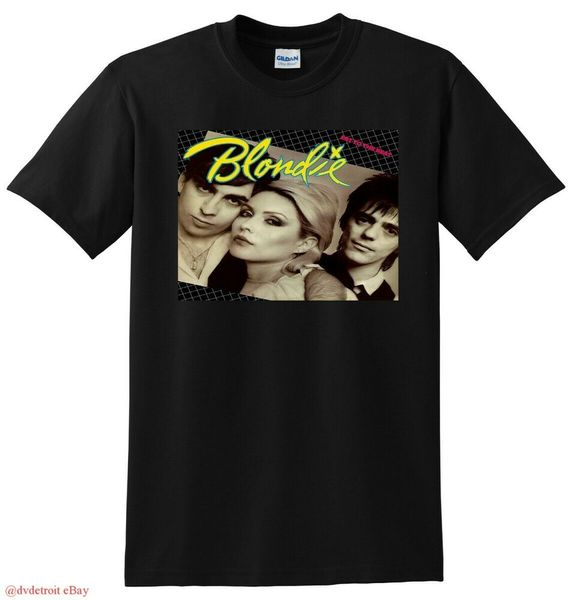 

BLONDIE T SHIRT eat to the beat vinyl cd cover SMALL MEDIUM LARGE or XL, White;black