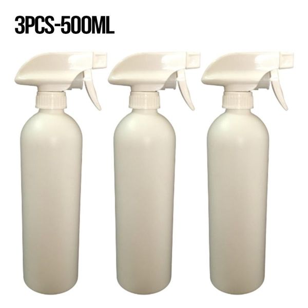 

storage bottles & jars 3 pieces round plastic trigger spray bottle 500ml heavy duty transparent portable sprayer resistant tol