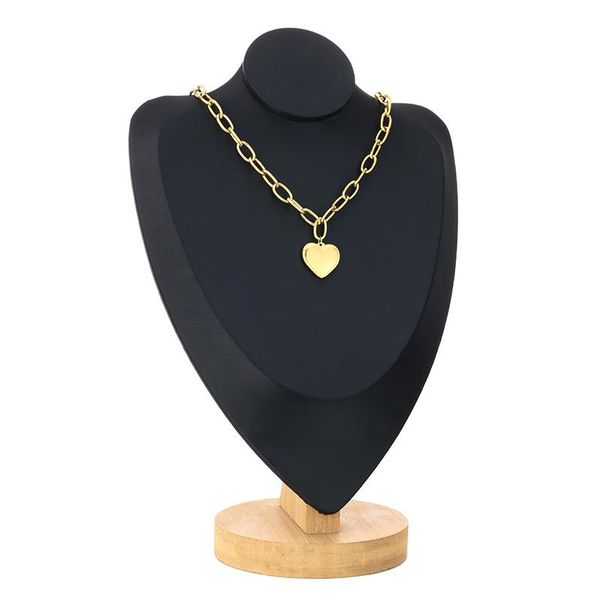 

fashion stainless steel punk heart pendant necklace for women charm female big brand jewelry gift 2021 necklaces, Silver