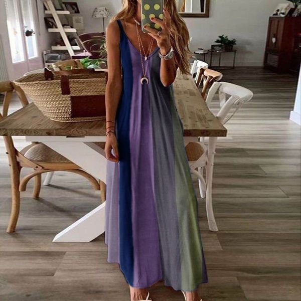 

casual dresses summer dress sleeveless positioning print long skirt camisole vest printed tshirt woman's clothing plus size, Black;gray