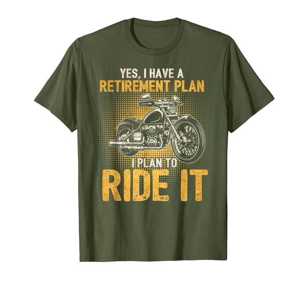 

i have a retirement plan to ride it motorcycle biker t shirt, White;black