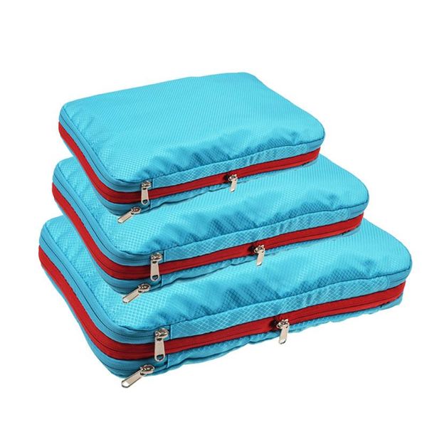 

duffel bags double layer compression packing cubes travel luggage organizer waterproof 7 colors large medium and small 3 sets