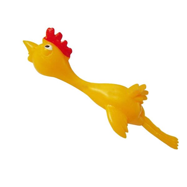 

11.5CM Novelty Gags & Practical Joke Toys Funny Laugh Rubber Chicken Stretchy Flying Turkey Finger Birds Sticky Random Color