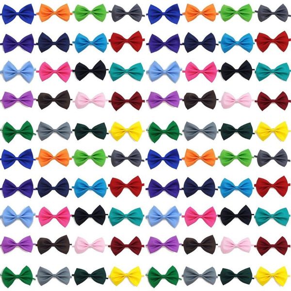 

dog apparel wholesale 50 / 100pcs adjustable cat bow tie neck pet puppy bows collar for kitten accessories