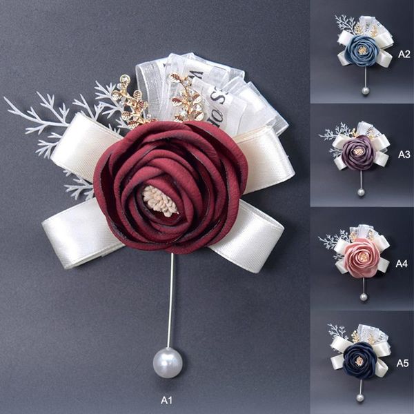

fashion corsage rose flower bracelet ceremony prom brooch boutonnieres artificial flowers wrist wedding bridal accessories decorative & wrea