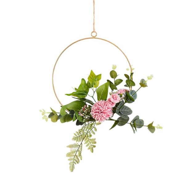 

nordic style floral hoop wreath wall hanging iron art rope decoration modern minimalist artificial wedding b decorative flowers & wreat wrea