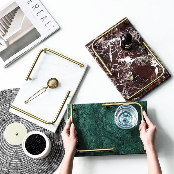 

kitchen storage & organization tray nordic light luxury natural marble home rectangular pancake plate sushi