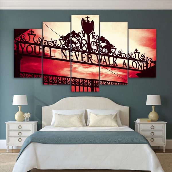 

other home decor 5 panel canvas wall art you will never walk alone painting pictures for living room poster