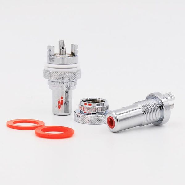 

smart power plugs panel mount rhodium plated rca ,female plug, jack audio socket chassis phono connector