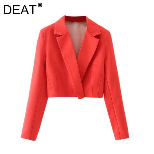 

women's suits & blazers [deat] 2021 spring autumn fashion tide long sleeve turn-down collar solid color temperament loose blazer women, White;black